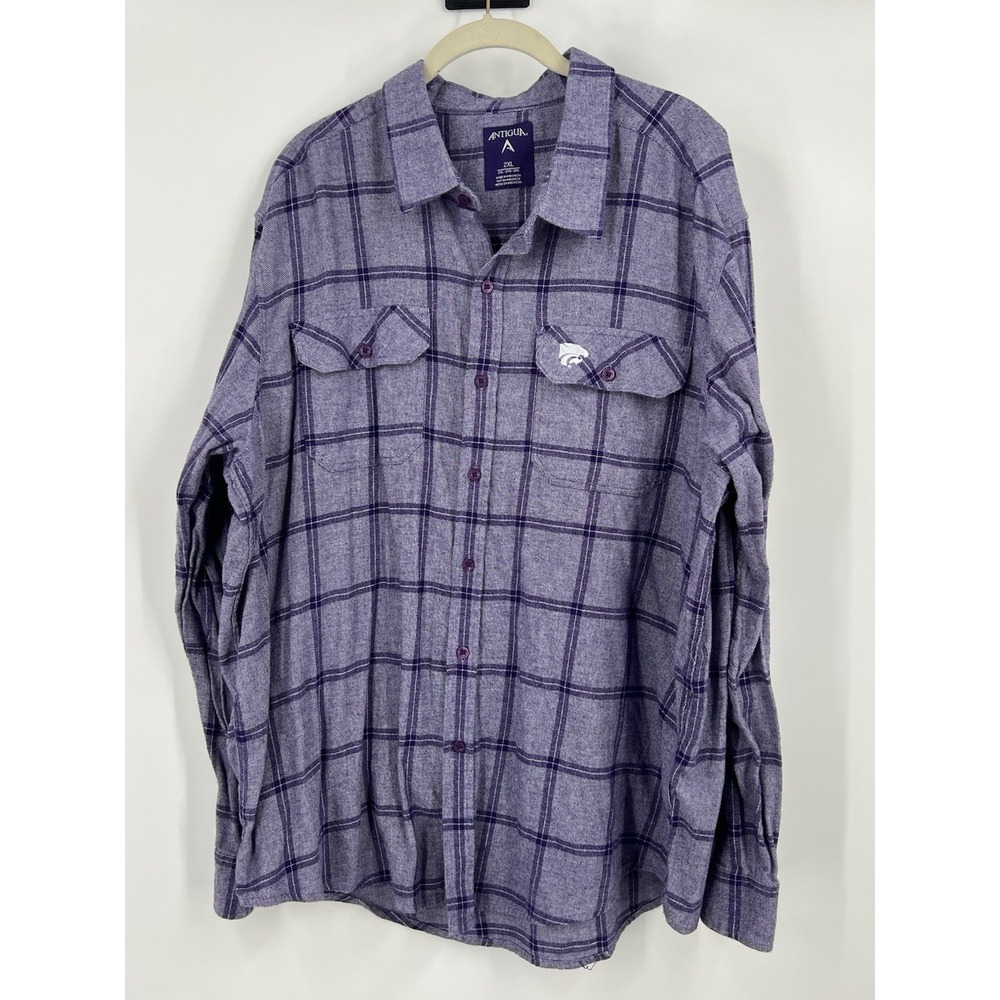 Kansas State Wildcats Men's 2XL Button Up Cotton Shirt Soft‎ Layering Quick Ship